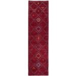 El Dokuma Bordo Modern Yün Yolluk Halı (85x285 cm)