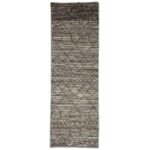 El Dokuma Gri İskandinav Yün Yolluk Halı (60x170 cm)