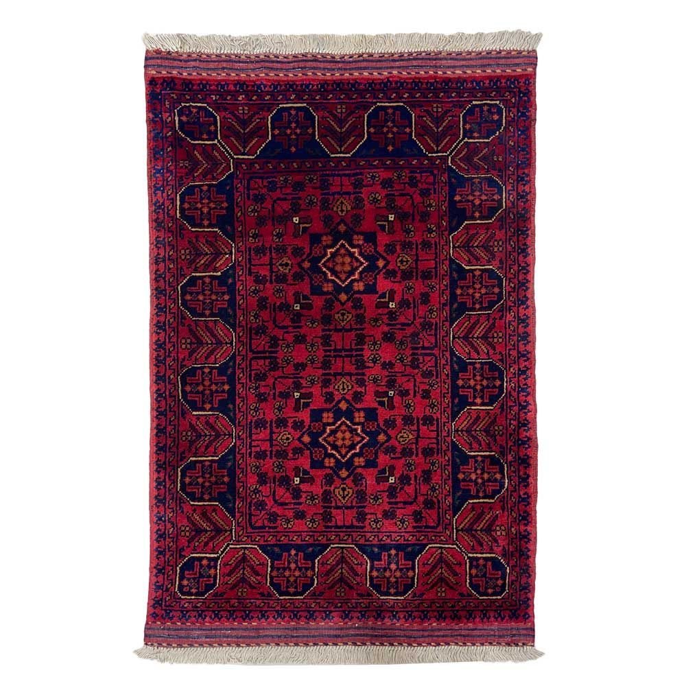 El Dokuma Mini Afgan Khal Muhammadi Yün Halı (60x90 cm)