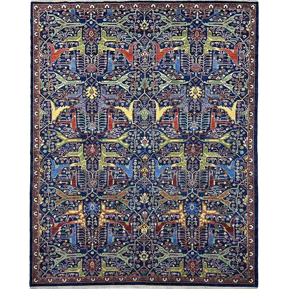 El Dokuma Lacivert Bijar İran Yün Halı (275x360 cm)