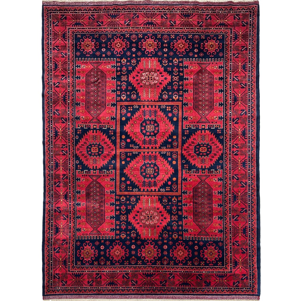 El Dokuma Afgan Veziri Yün Halı (200x300 cm)