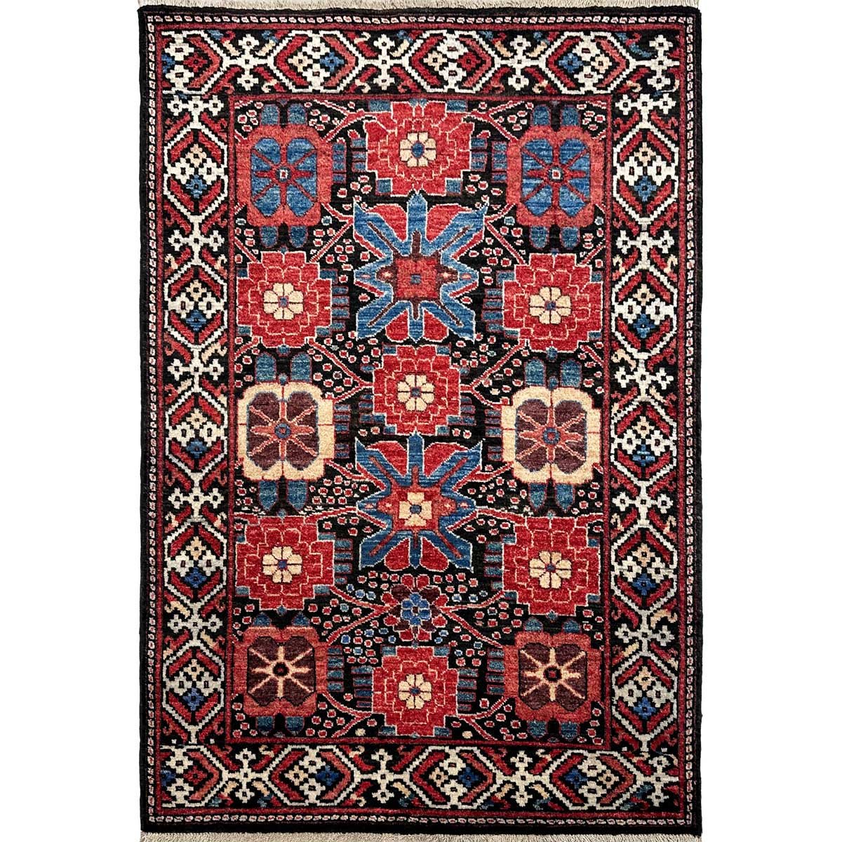 El Dokuma Afgan Kabile Yün Halı (100x150 cm)