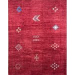 El Dokuma Bordo Modern Yün Halı (280x370 cm)