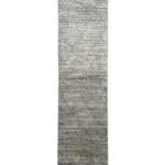El Dokuma Natural Gri Yün İskandinav Yolluk Halı (70x240 cm)
