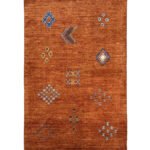 El Dokuma Turuncu Modern Yün Halı (150x240 cm)