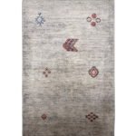 El Dokuma Gri Modern Yün Halı (100x150 cm)