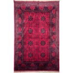 El Dokuma Bordo Afgan Bilicik İnce Dokuma Yün Halı (120x180 cm)
