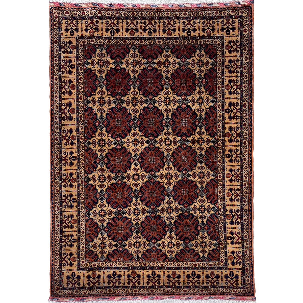 El Dokuma Afgan Bilicik İnce Dokuma Yün Halı (150x200 cm)