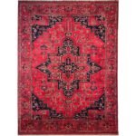 El Dokuma Afgan Heris Madalyon Yün Halı (250x350 cm)