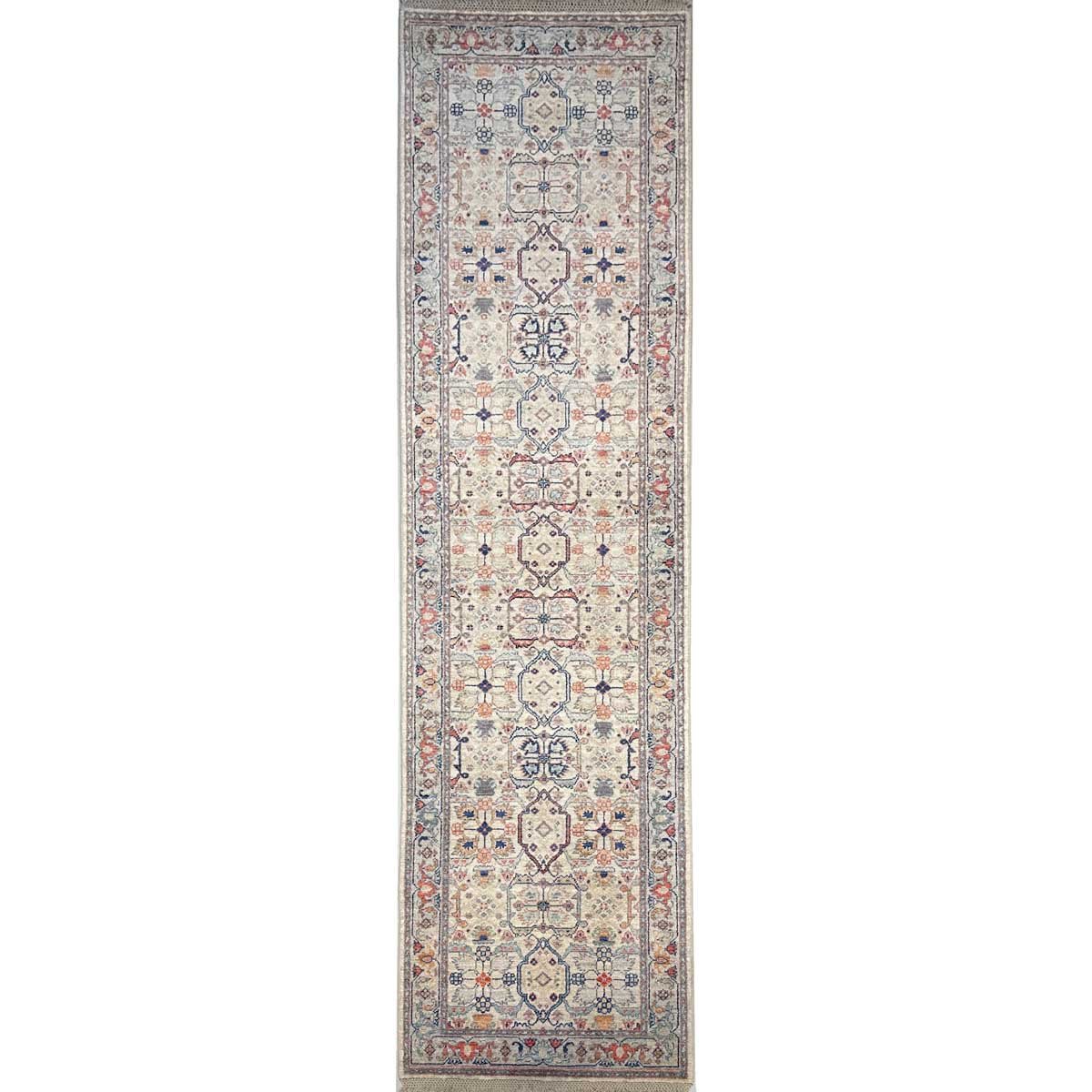El Dokuma Uşak Nötr Yün Yolluk Halı (85x325 cm)