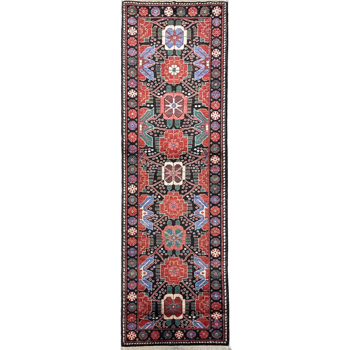 El Dokuma Bohem Afgan Kabile Yün Yolluk Halı (75x240 cm)