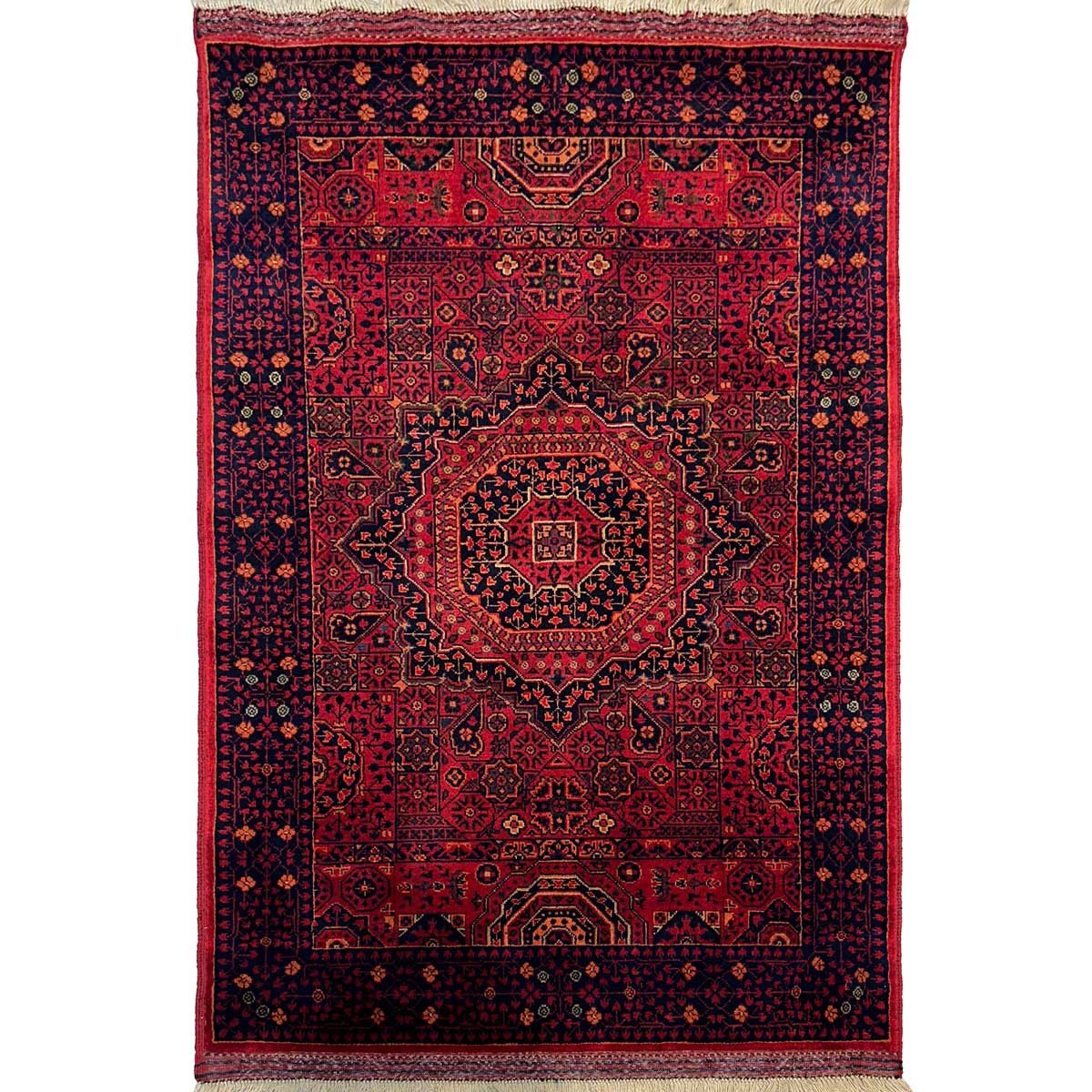 El Dokuma Afghan Memlük Yün Halı (100x150 cm)