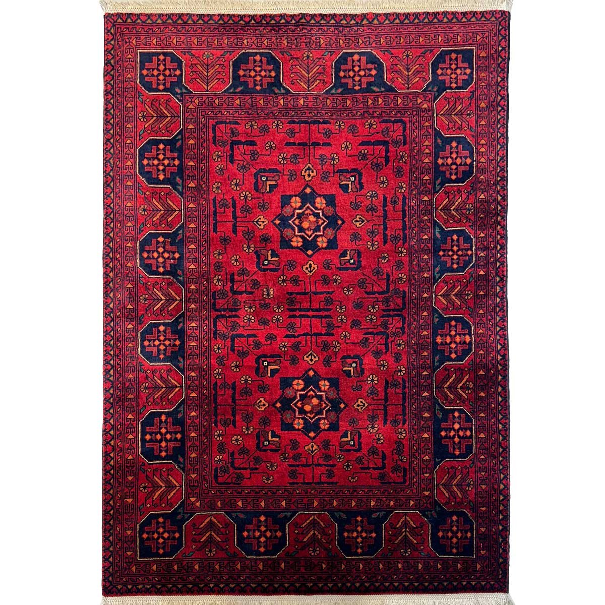 El Dokuma Afgan Khal Muhammadi Yün Halı (100x150 cm)