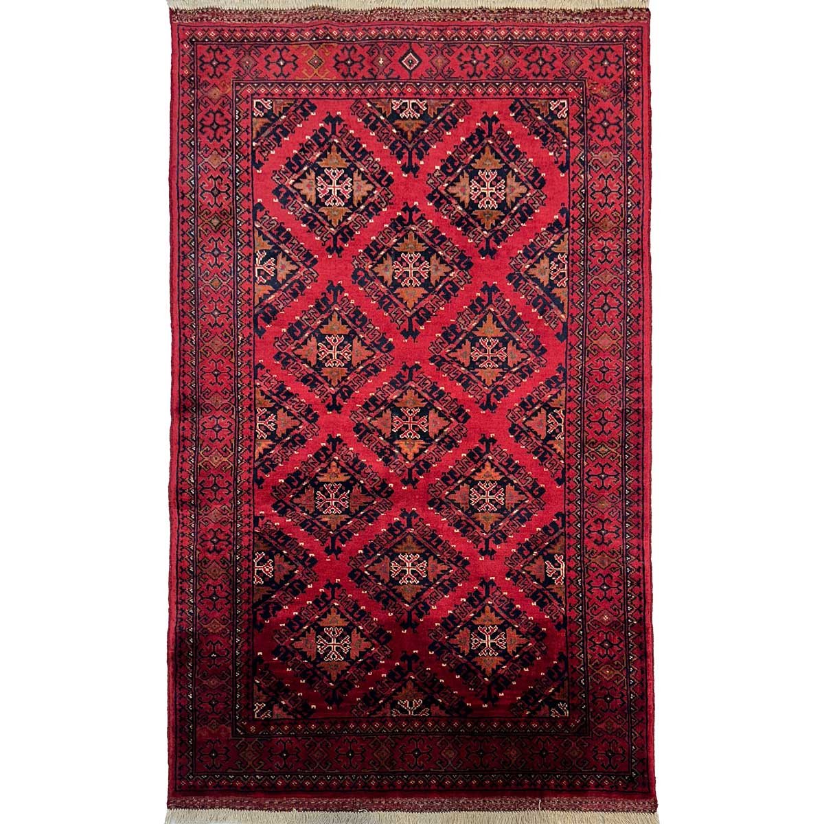 El Dokuma Afgan Khal Muhammadi Yün Halı (90x155 cm)