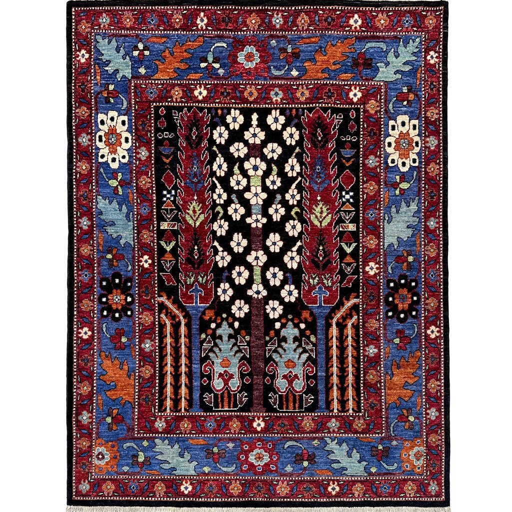 El Dokuma Ağaç Motifli Afgan Kabile Yün Halı (150x210 cm)