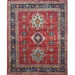 El Dokuma Kırmızı Afgan Kabile Yün Halı (250x300 cm)