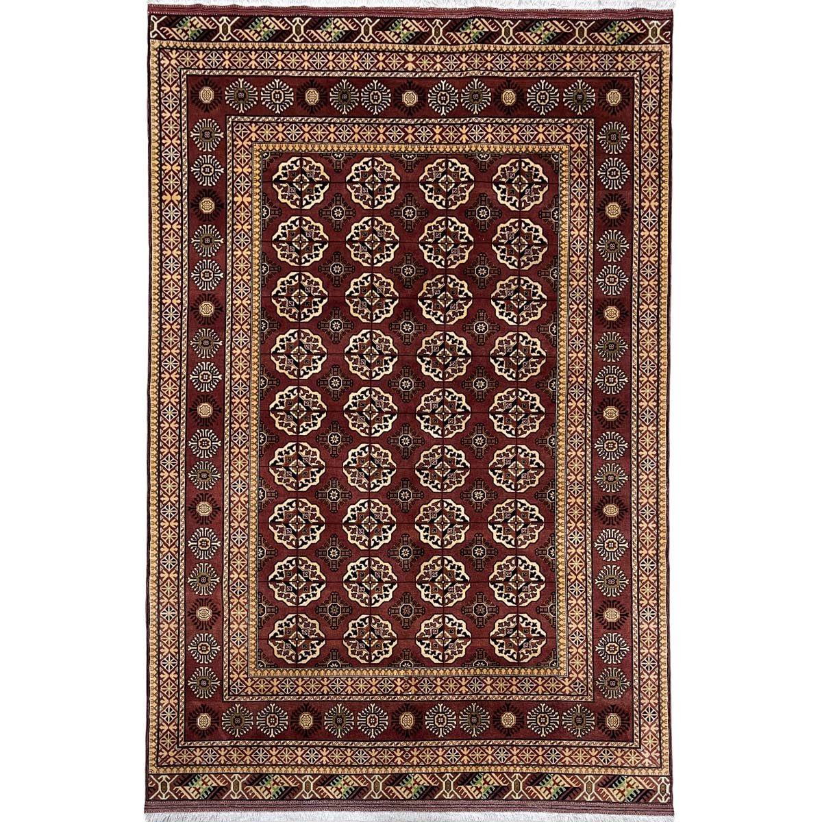 El Dokuma Afgan Bilicik İnce Dokuma Yün Halı (200x300 cm)