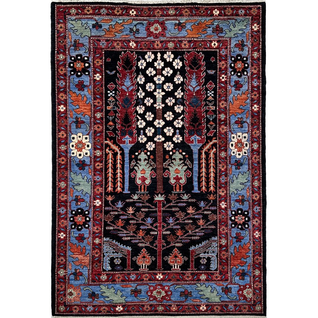 El Dokuma Ağaç Motifli Afgan Kabile Yün Halı (150x240 cm)