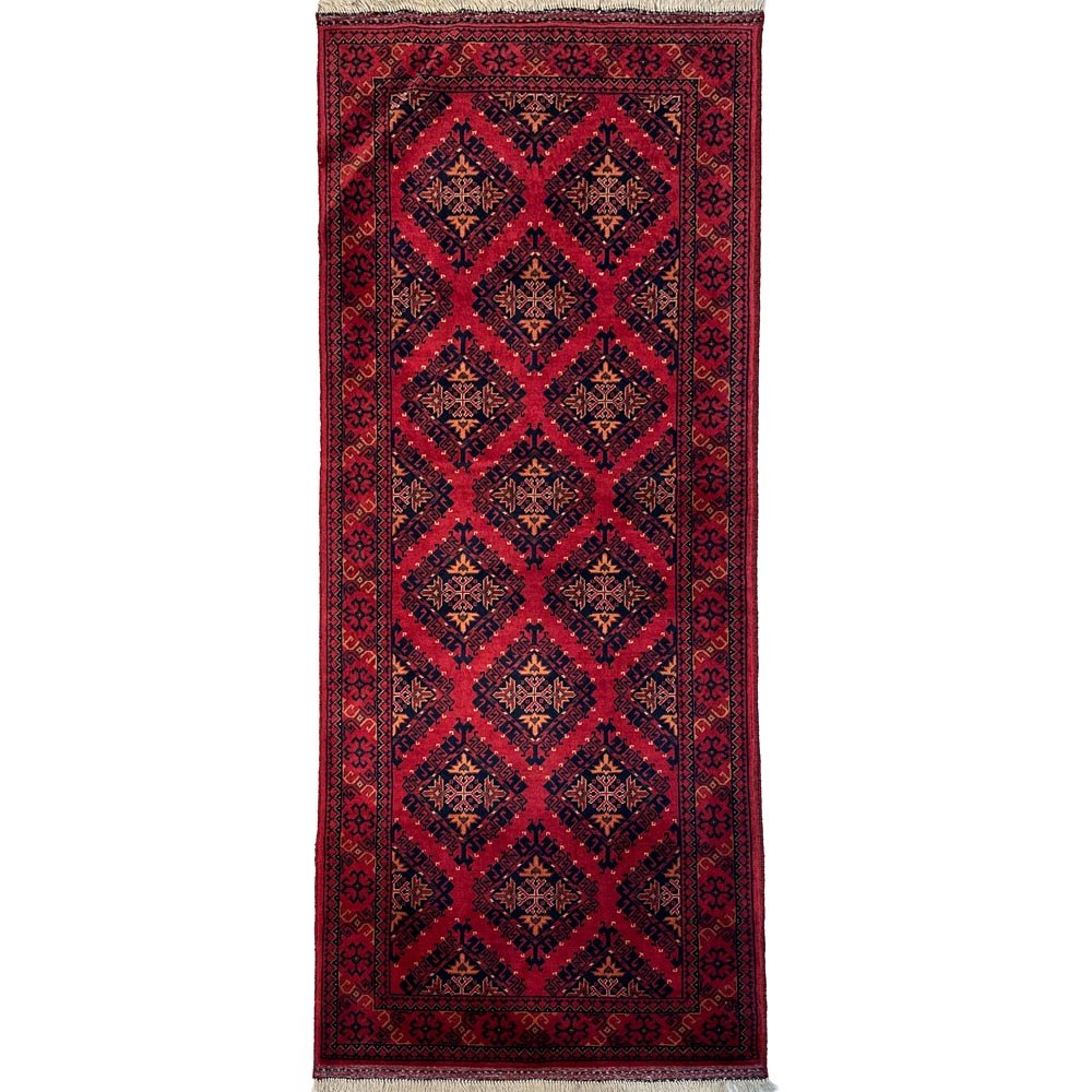 El Dokuma Afgan Khal Mohammadi Yün Yolluk Halı (85x200 cm)