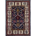 El Dokuma Lacivert Afgan Kabile Yün Halı (150x210 cm)