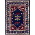 El Dokuma Lacivert Afgan Kabile Yün Halı (160x220 cm)