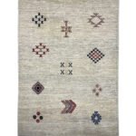 El Dokuma Bej Modern Yün Halı (125x180 cm)