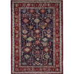 El Dokuma Lacivert Afgan Kabile Yün Halı (160x250 cm)