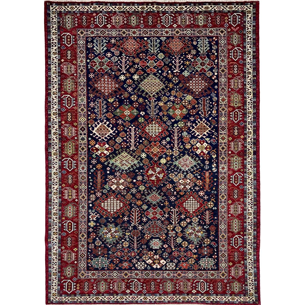 El Dokuma Lacivert Afgan Kabile Yün Halı (160x250 cm)