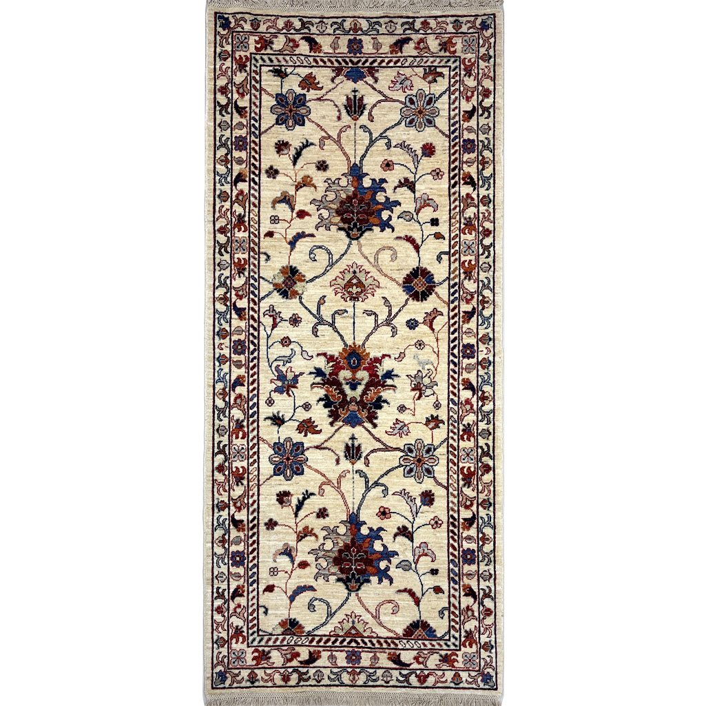 El Dokuma Afgan Sultani Yün Yolluk Halı (95x200 cm)