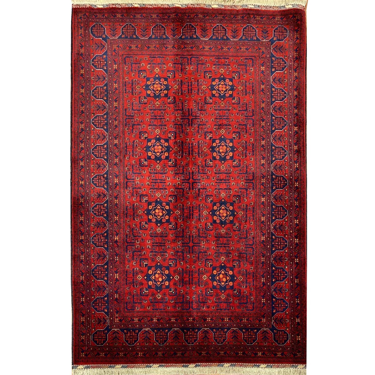 El Dokuma Afgan Bilicik İnce Dokuma Yün Halı (120x185 cm)