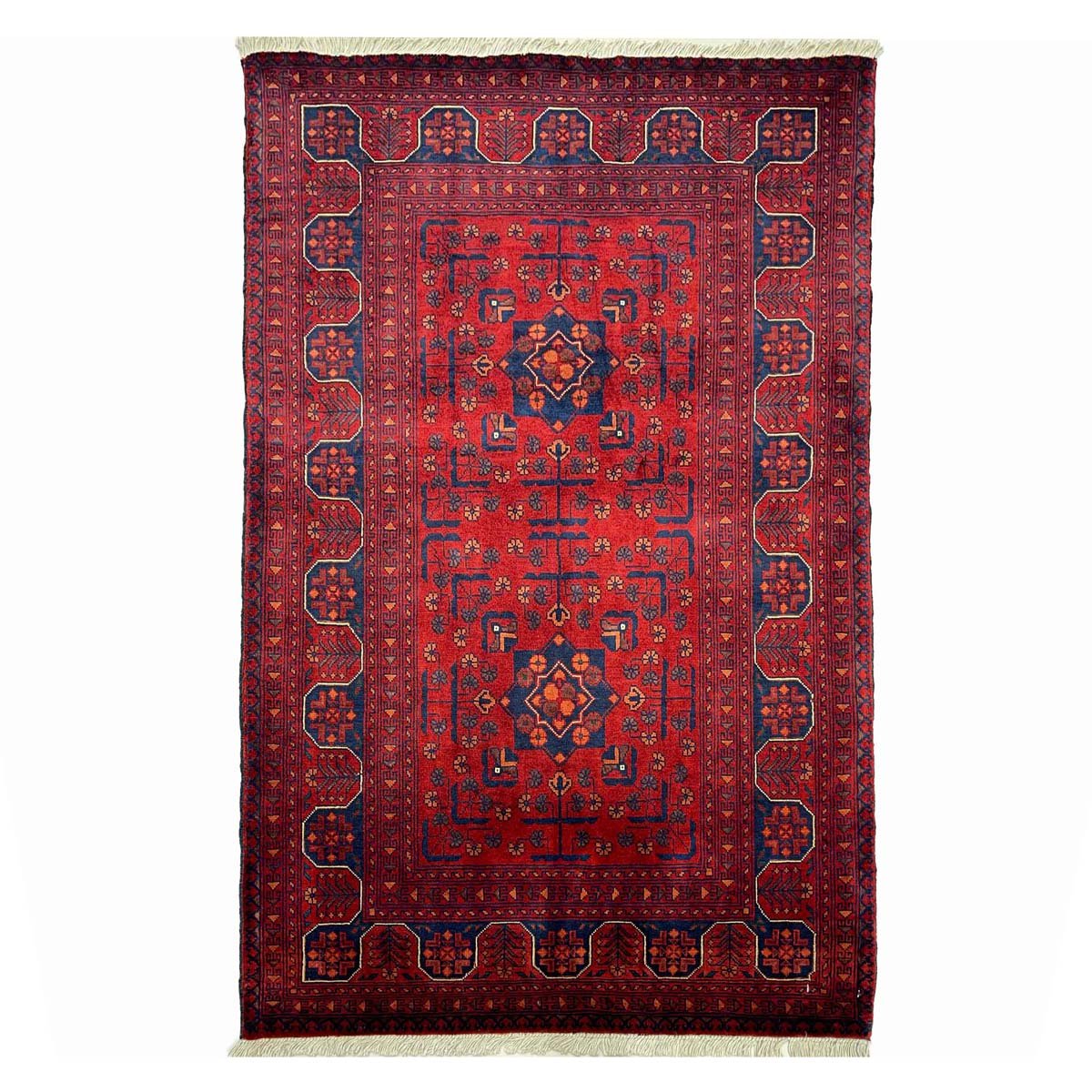 El Dokuma Afgan Bilicik İnce Dokuma Yün Halı (80x120 cm)