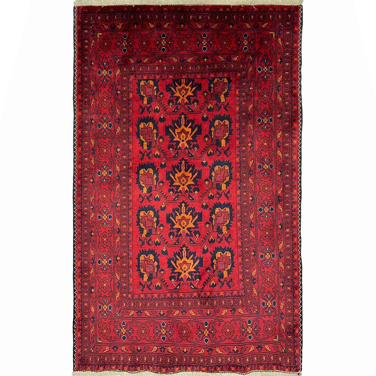El Dokuma Afgan Bilicik İnce Dokuma Yün Halı (100x150 cm)