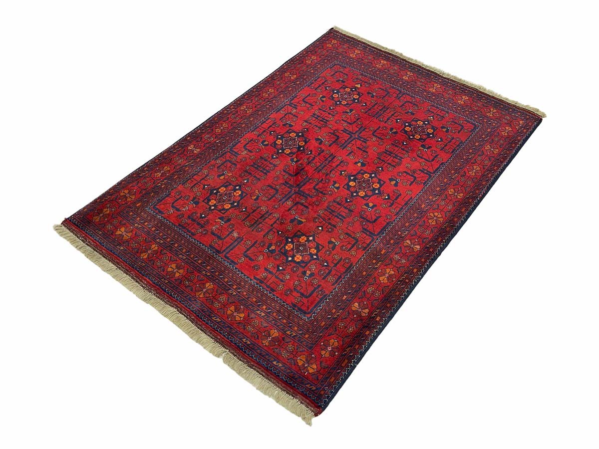 El Dokuma Afgan Bilicik İnce Dokuma Yün Halı (100x145 cm) - Görsel 6