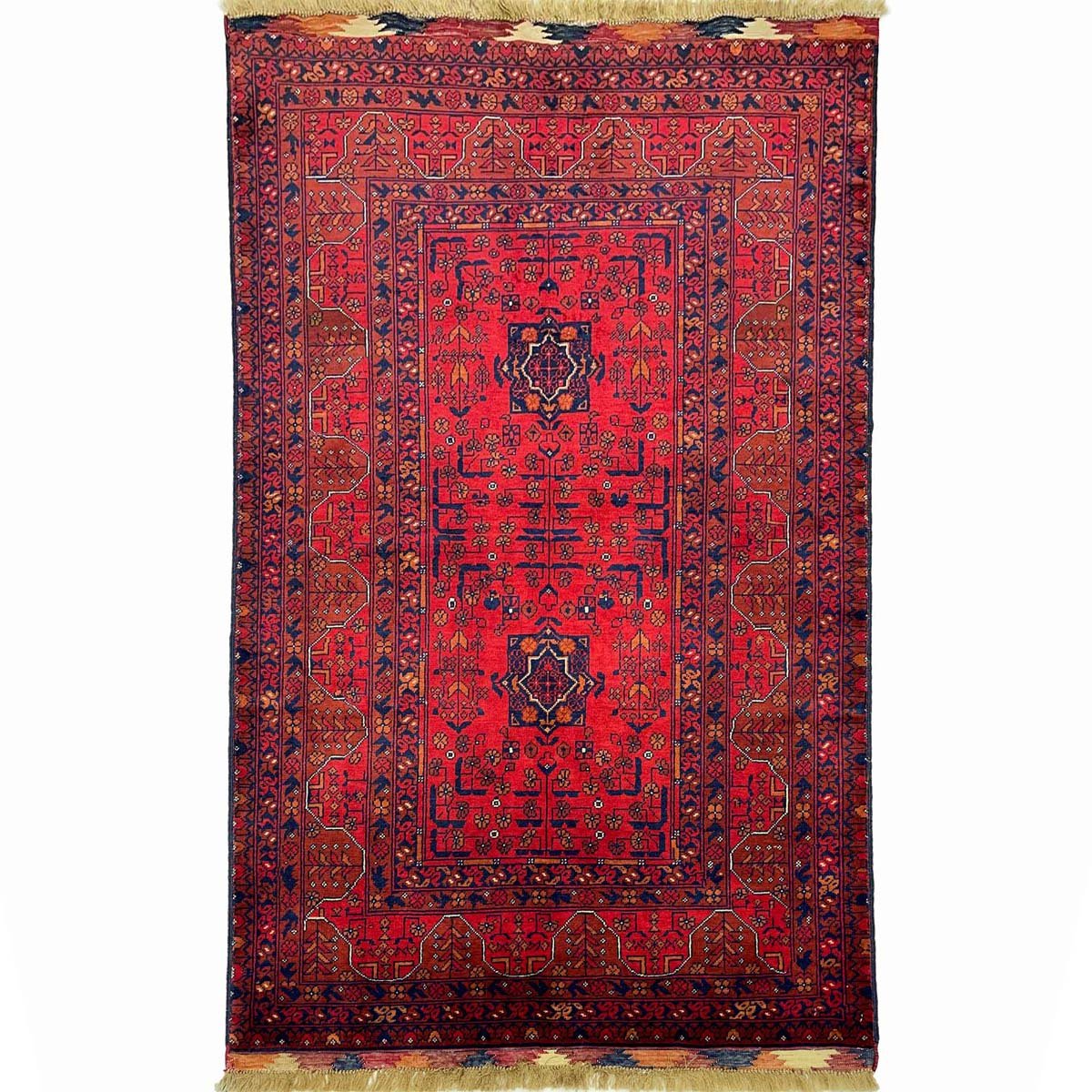 El Dokuma Afgan Bilicik İnce Dokuma Yün Halı (95x145 cm)