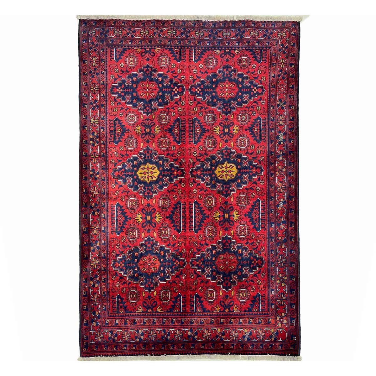 El Dokuma Afgan Bilicik İnce Dokuma Yün Halı (100x140 cm)