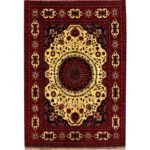 El Dokuma Madalyon Afgan Bilicik Yün Halı (155x215 cm)