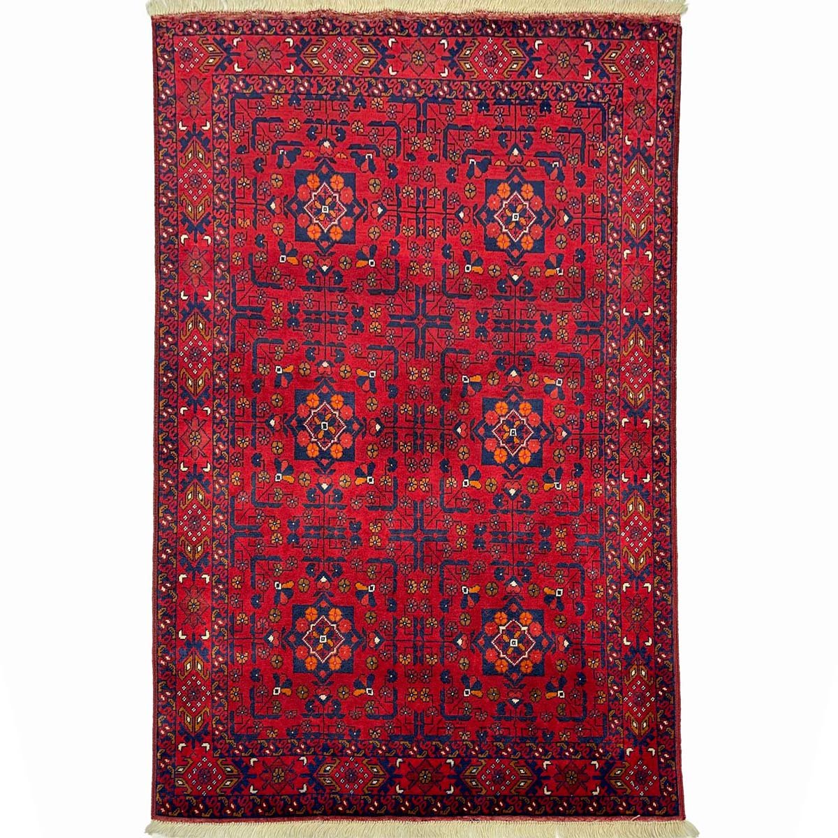 El Dokuma Afgan Bilicik İnce Dokuma Yün Halı (100x150 cm)