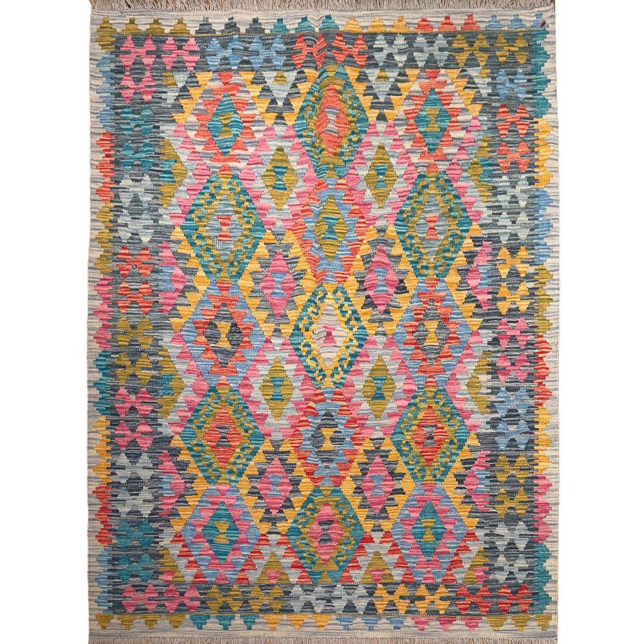 El Dokuma Renkli Yün Kilim (150x195 cm)