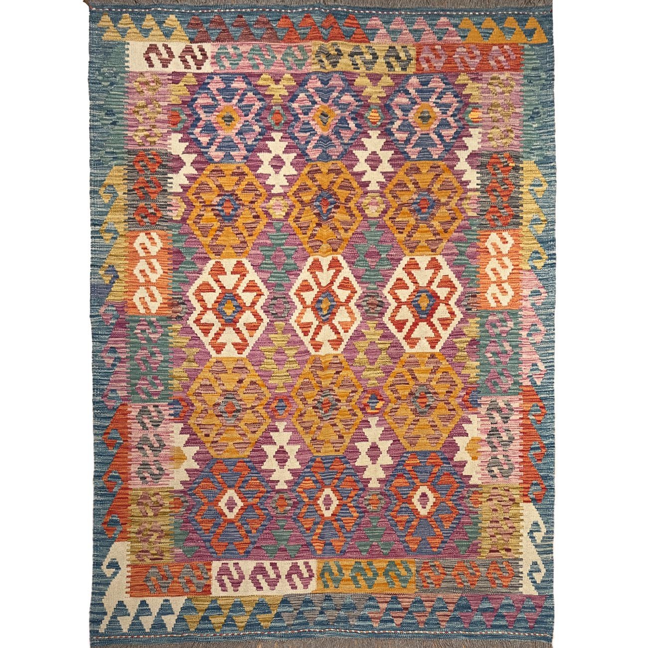 El Dokuma Renkli Yün Kilim (150x200 cm)