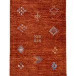 El Dokuma Turuncu Modern Yün Halı (120x180 cm)