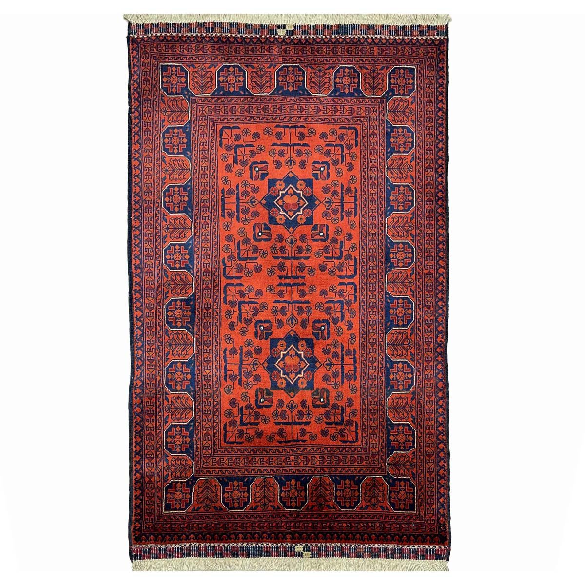 El Dokuma Afgan Bilicik İnce Dokuma Yün Halı (80x120 cm)