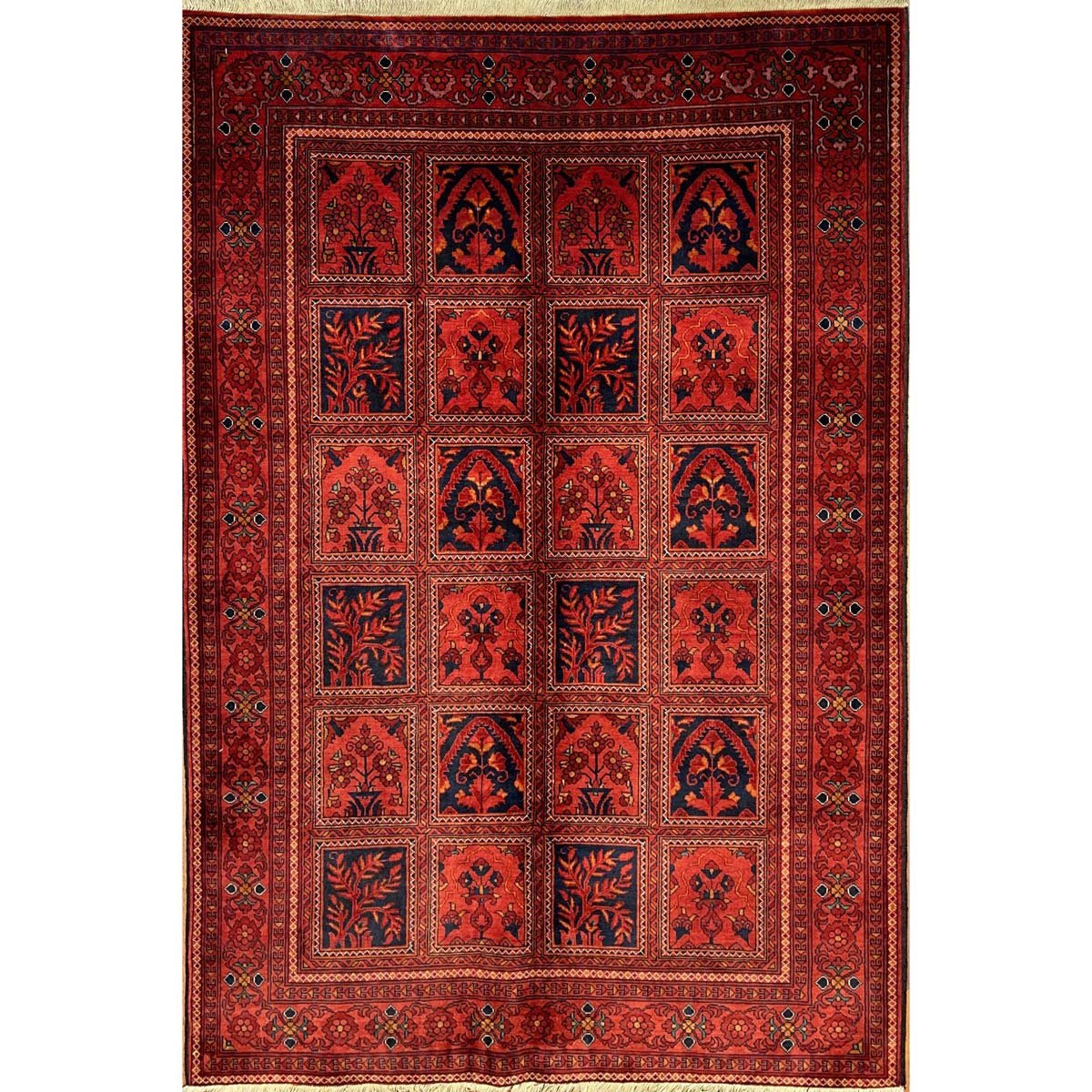 El Dokuma Bahtiyar Afgan Bilicik Yün Halı (125x185 cm)