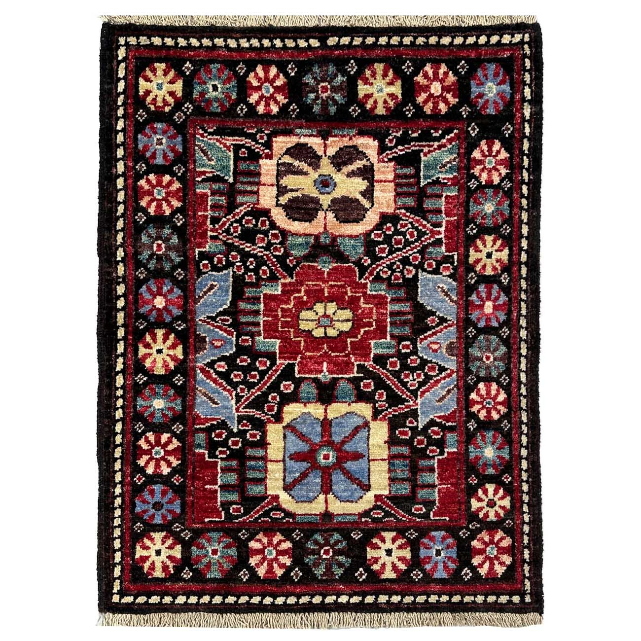 El Dokuma Afgan Kabile Yün Mini Halı (65x85 cm)