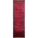 El Dokuma Kırmızı Afgan Yün Yolluk Halı (85x300 cm)