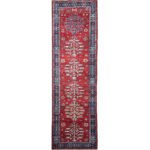 El Dokuma Kırmızı Afgan Kabile Yün Yolluk Halı (85x300 cm)