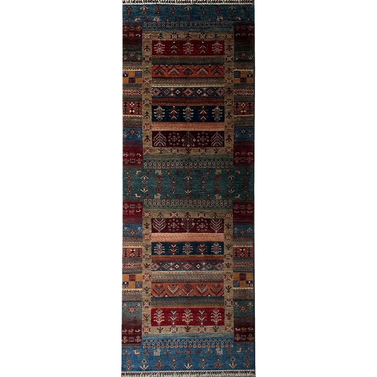 El Dokuma Bohem Kabile Yün Yolluk Halı (100x300 cm)