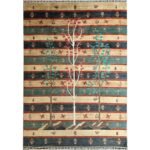 El Dokuma Ağaçlı Kabile Yün Halı (170x225 cm)