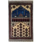El Dokuma Afgan Bilicik Seccade Yün Halı (90x130 cm)