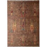 El Dokuma Ağaç Motifli Kabile Yün Halı (170x230 cm)