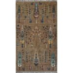 El Dokuma Ağaç Motifli Kabile Yün Halı (120x200 cm)